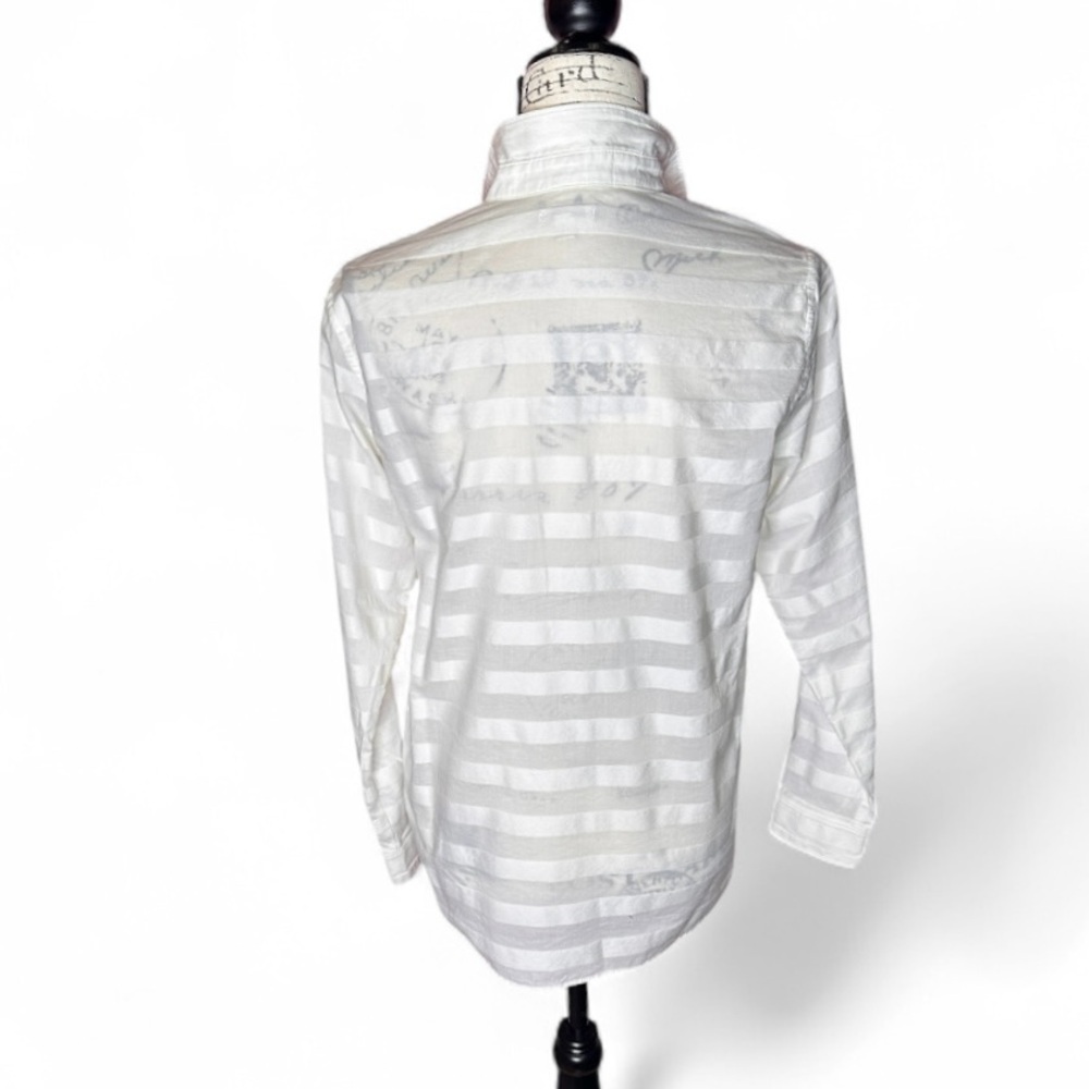 GapClassic White Striped Women’s Shirt Size Small - Picture 2 of 5